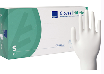 Handschoen 'S' Safe Light nitril poedervrij - wit (100x)