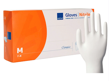 Handschoen 'M' Safe Light nitril poedervrij - wit (100x)
