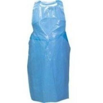 Halterschort PE 125 x 80cm 20my op blok -  blauw (100 stuks)