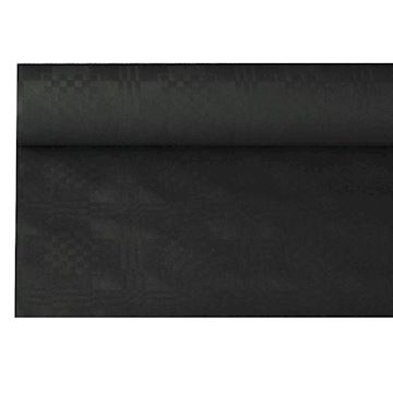 Tafellaken Damast 120 cm x 50 meter - zwart