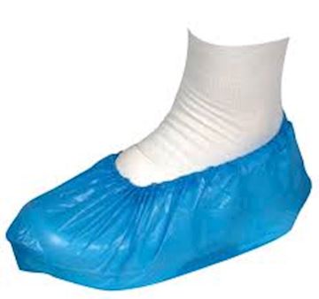 Schoenovertrek PE Abena 41cm 50my - blauw (doos à 1000 stks)