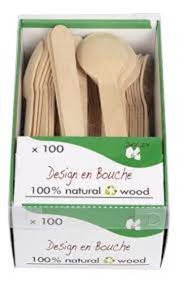 Houten lepel Belix 16 cm (100 stuks)
