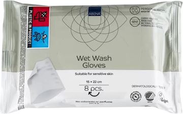 Vochtige washandjes Abena Wet Wash Gloves (pak à 8 stuks)