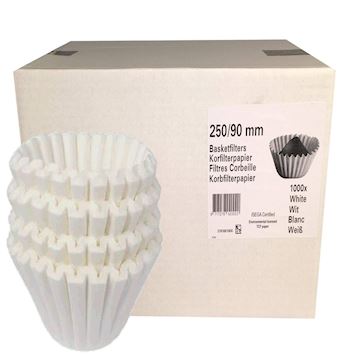 Koffiefilters 250 / 90mm / wit (pak à 1000 stuks)