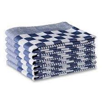 Theedoeken Duplex 65 x 65cm Fine Chess - blauw (6 stuks)