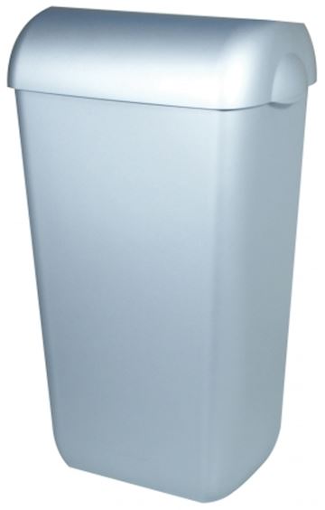 Afvalbak PlastiQline met open inworp - RVS look (23 liter)