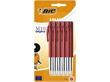 Balpen Bic M10 Medium - rood (blister à 10 stuks)