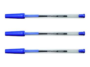 Balpen quantore stick blauw medium. Verpakt per 50 stuks.