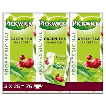 Groene thee Pickwick Cranberry (3 x 25 zakjes à 1.5 gram)