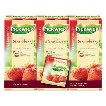 Thee Pickwick Aardbeien (3 x 25 zakjes à 1,5 gram)