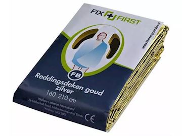 Reddingsdeken FixFirst folie 160 x 210 cm - zilver/goud