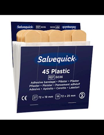 Pleisters plastic Salvequick 6036 navulling (doos 45 stuks)