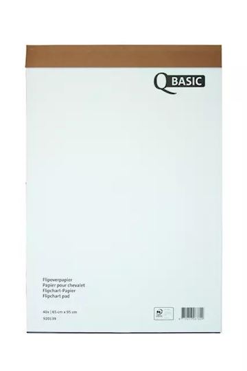 Flipoverpapier 65x95cm 40vel ongevouwen ruit (pak à 3 sets)