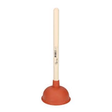 Ontstopper met steel 135mm rubber - rood