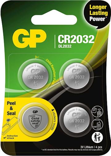Batterij CR2032 (pak à 4 stuks)