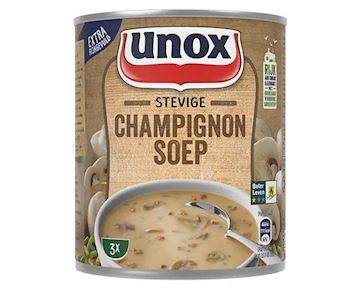 Stevige champignonsoep Unox (6 blikken à 800 ml)