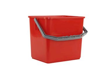 Emmer t.b.v. mini-wringer - rood (inhoud 6 liter)