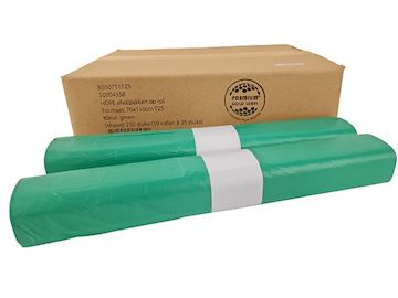 Afvalzak HDPE T25 70 x 110 cm - groen (10 x 25 stuks)