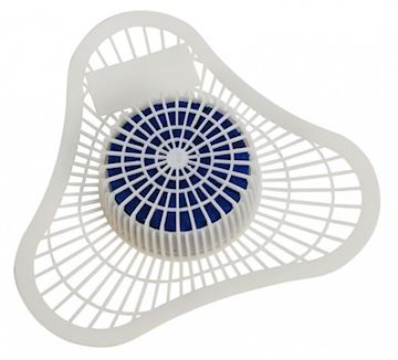 Urinoirrooster met parfum blok - blauw