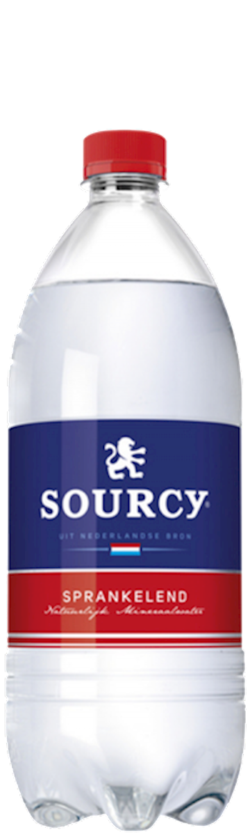Sourcy mineraalwater Rood (krat met 12 flessen à 1,1 liter)