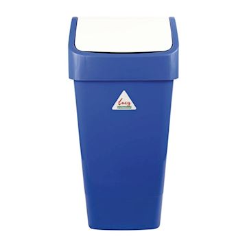 Afvalbak Scot Young met schommeldeksel 50 liter - blauw