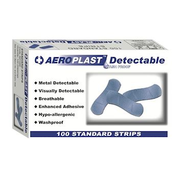 Blauwe detecteerbare pleisters Aeroplast (doos à 100 stuks)