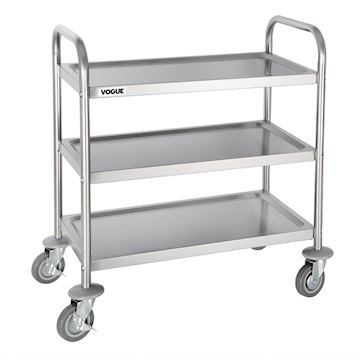 Serveerwagen 'Small' Vogue met 3 bladen 82,5(h)x71(b) - RVS