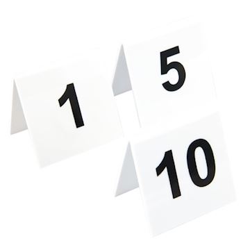 Tafelnummers (plastic) Beaumont Olympia -> nummer 1-10