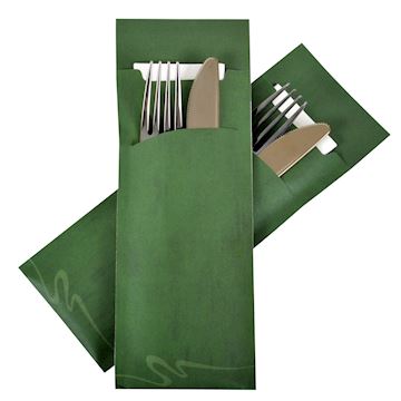 Bestekzakje Pochette incl. 2-lgs servet - groen (520 stuks)