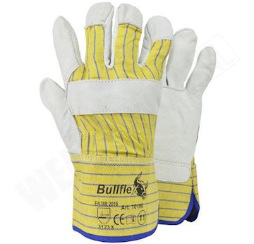 Werkhandschoen 'XXL' Bullflex 10190 boxleer - geel/blauw
