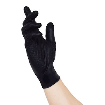 Nitras handschoenen 8330 nitrile touch grip zwart maat 7/M D