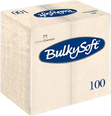 Servetten BulkySoft® 40 x 40cm 1/8 vouw - crème (100 stuks)