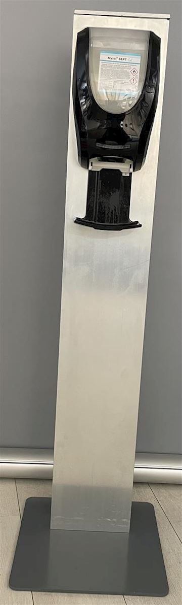 Aluminium zuil  t.b.v. 1000 ml desinfectie dispenser