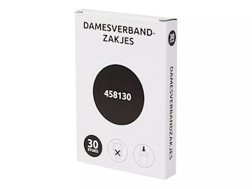 Damesverbandzakjes 27,5 x 8,4 - doosje à 30 zakjes