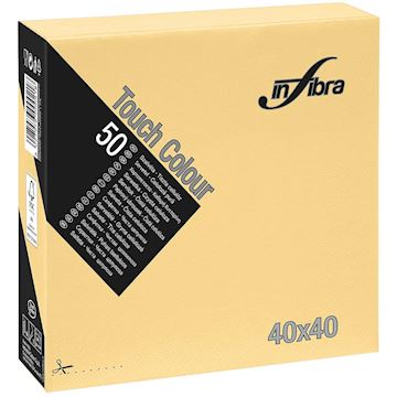 Servetten Infibra 2-laags 40 x 40 cm 1/4-vouw - crème (50)