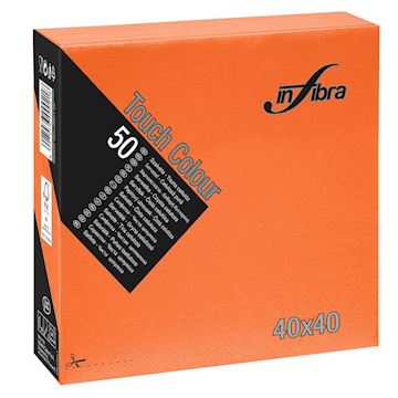 Servetten Infibra 2-laags 40 x 40 cm 1/4-vouw - oranje (50)