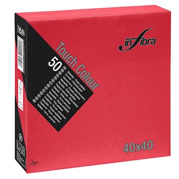 Servetten Infibra 2-laags 40 x 40 cm 1/4-vouw - rood (50)