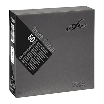 Servetten Infibra 2-laags 40 x 40cm 1/4-vouw - zwart (50)