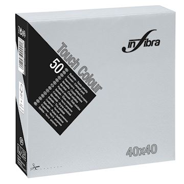 Servetten Infibra 2-laags 40 x40cm 1/4-vouw - grijs (50)