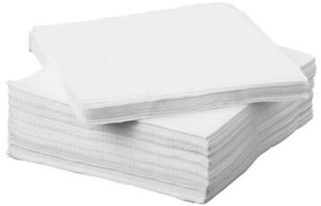 Servetten 2-laags 33 x 33cm 1/4-vouw - wit (pak à 50 stuks)