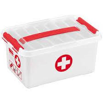 EHBO doos met inzet Q-Line 40 x 30 x 26 cm - wit/rood