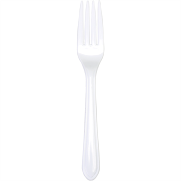 Vork herbruikbaar (PS) 16,5cm Depa® - wit (100 stuks)