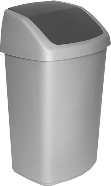 Afvalbak Curver Swing 50 liter - zilver/antraciet