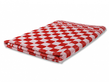 Keukendoek geblokt 60x60cm rood/wit (pak à  6 stuks)