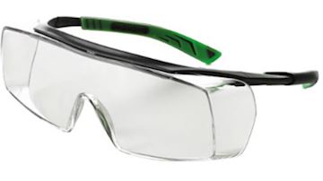 Veiligheids-/ overzetbril Univet 5X7 met helder glas - groen