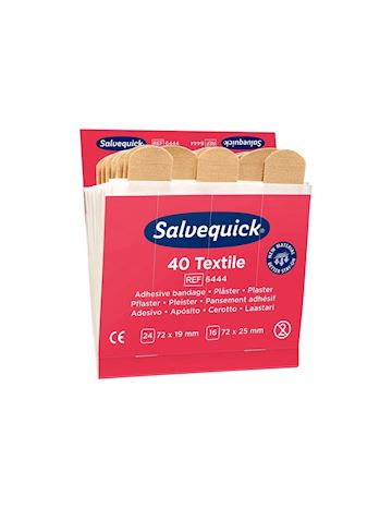 Pleisters textiel Salvequick 6444 navulling 6 x 40 stuks.
